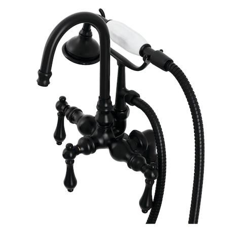 Kingston Brass AE13T0 Clawfoot Tub Faucet with Hand Shower, Matte Black AE13T0